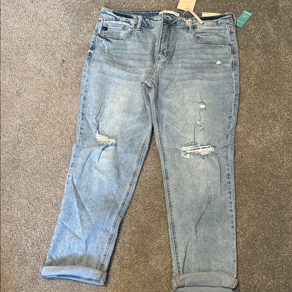 Distressed Blue Jeans